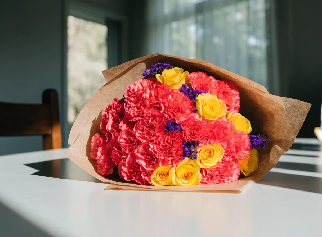 Colorful mixed bouquet for a social birthday