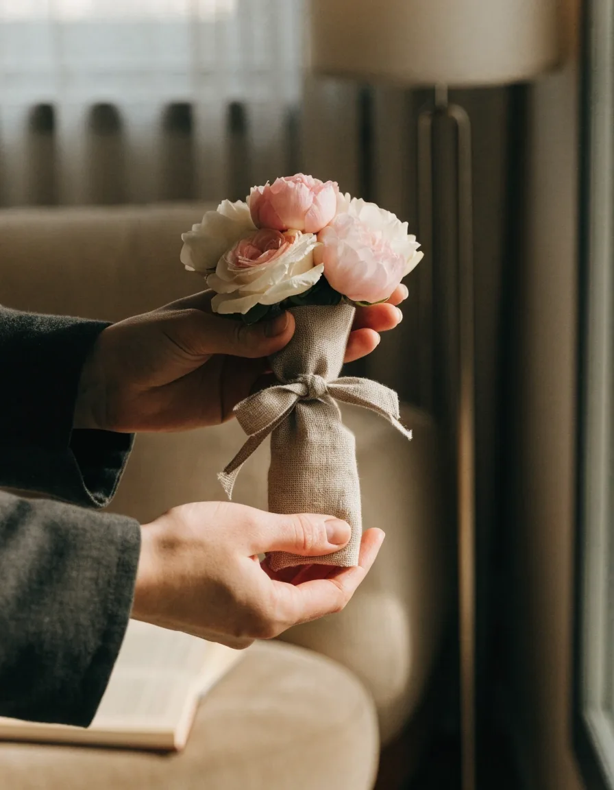 Peonies and garden roses for an anniversary